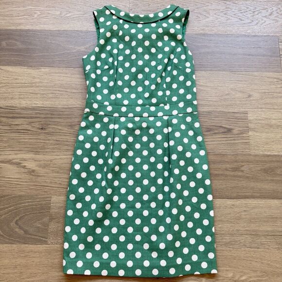 Boden Dress Women 10 Regular Martha Polka Dot Green Cotton Sleevelss - Picture 1 of 10